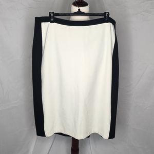 Talbots Black &  Ivory Cream Colorblock Pencil Skirt Size 16W